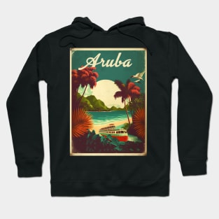 Aruba Caribbean Vintage Travel Art Poster Hoodie